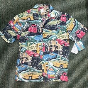 Vintage Car Print Men's Casual Shirt